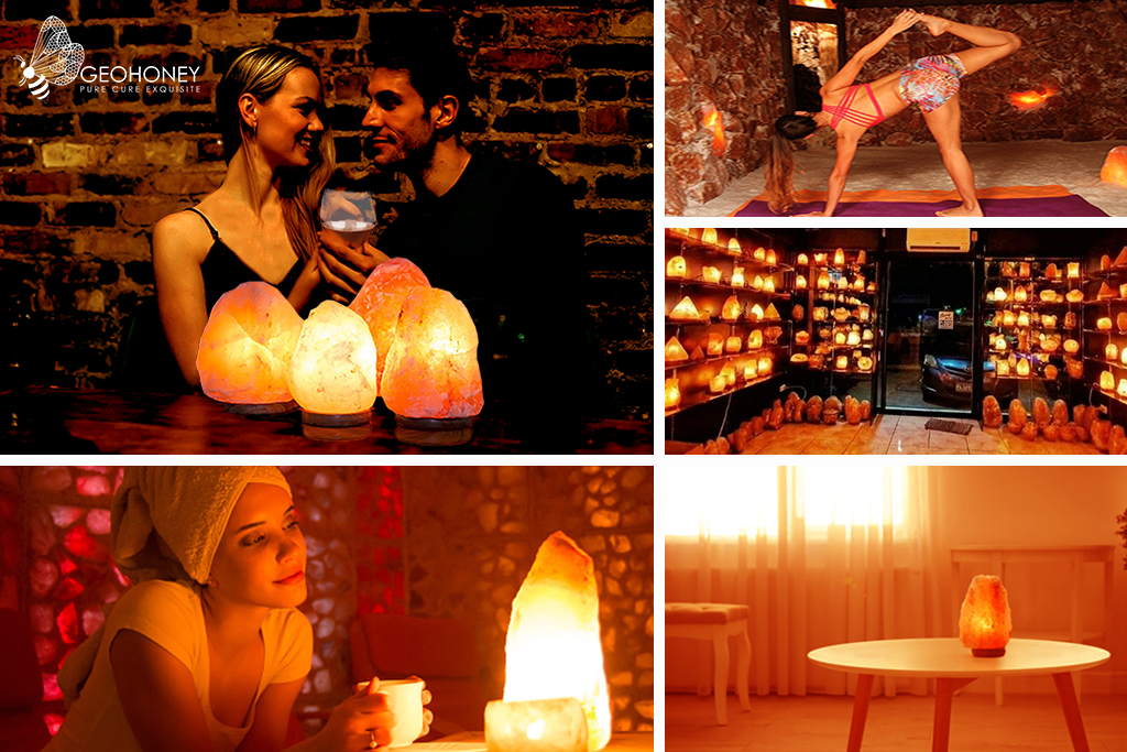 Himalayan Salt Lamp creating perfect ambiance,
